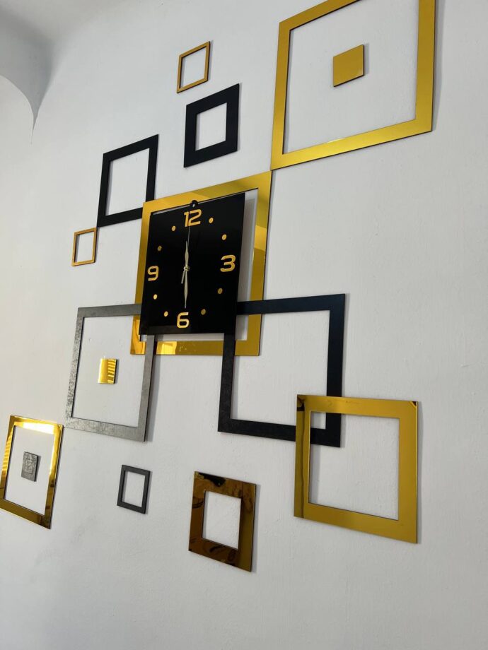 ⁦Horloge carrés miroirs⁩ - الصورة ⁦5⁩