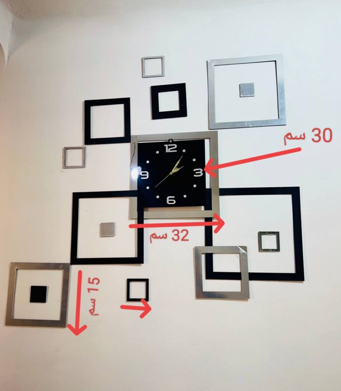 ⁦Horloge carrés miroirs⁩ - الصورة ⁦7⁩
